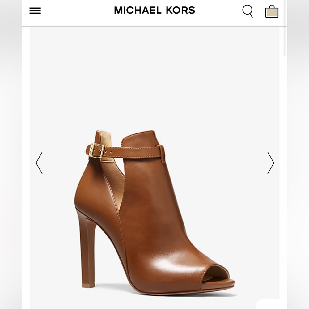 Michael Kors Lawson Leather Open-Toe Ankle Boot